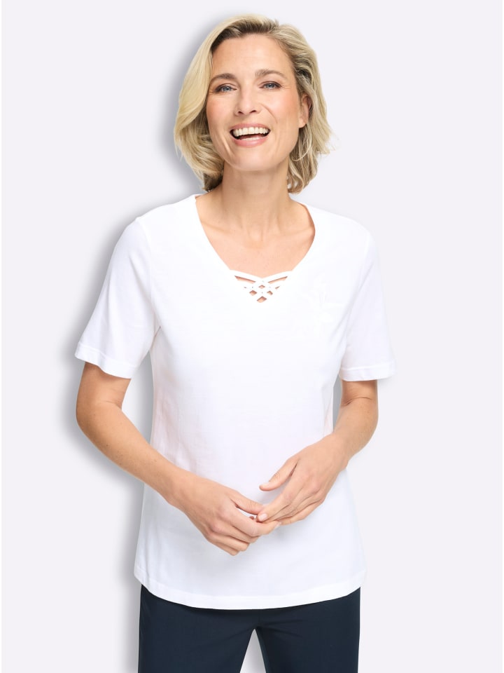 Kurzarm-Shirt in weiß