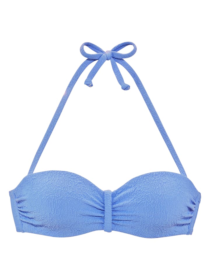 Bügel-Bandeau-Bikini-Top in blau