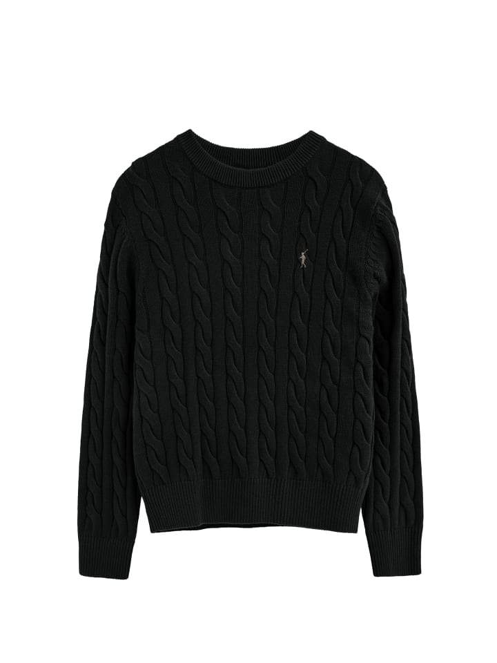 Pullover WOMAN RIGBY GO WOOL CABLE U W IO LONG SLEEVE REGULAR FIT in Schwarz