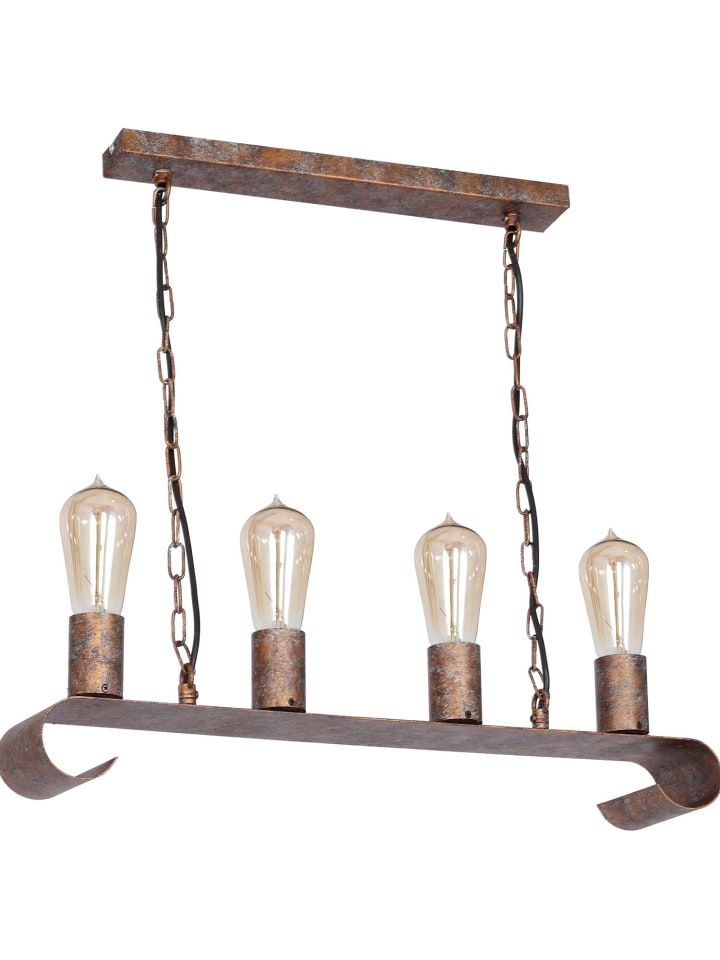Pendelleuchte (B)10 x (L)60 cm in Rostbraun Antik