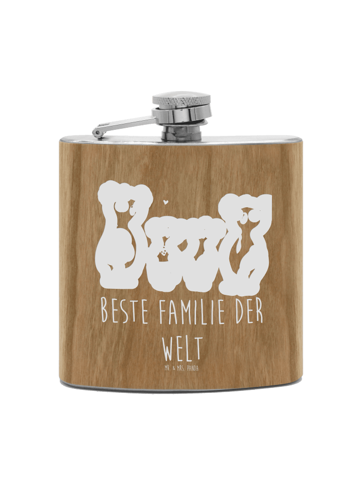 Taschenflasche Koala Familie zwei mit Spruch in Braun