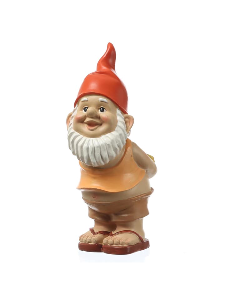 Gartenzwerg mit Zitronen Gartenfigur Gartendeko H: 22,5cm