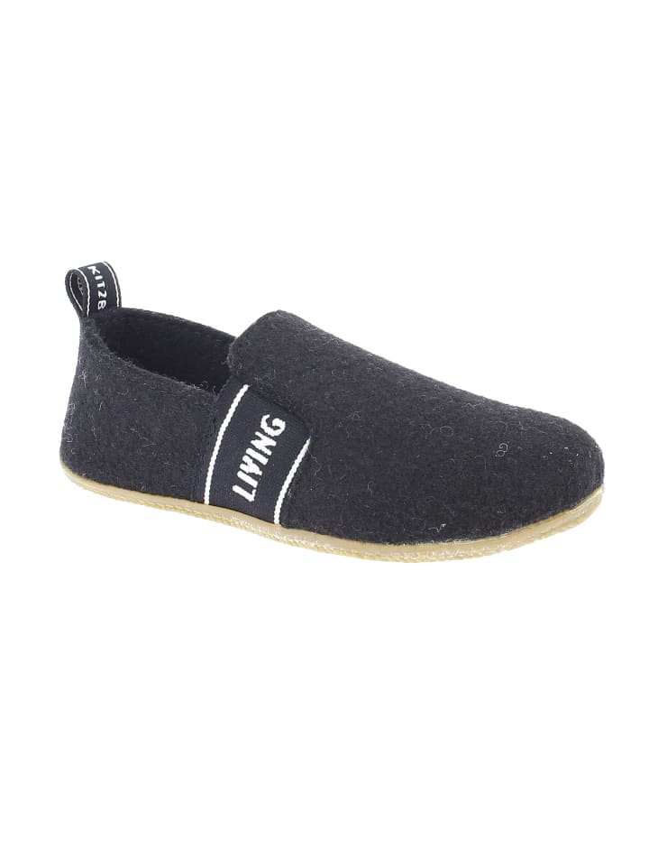 Hausschuh T-Modell Filz in Schwarz