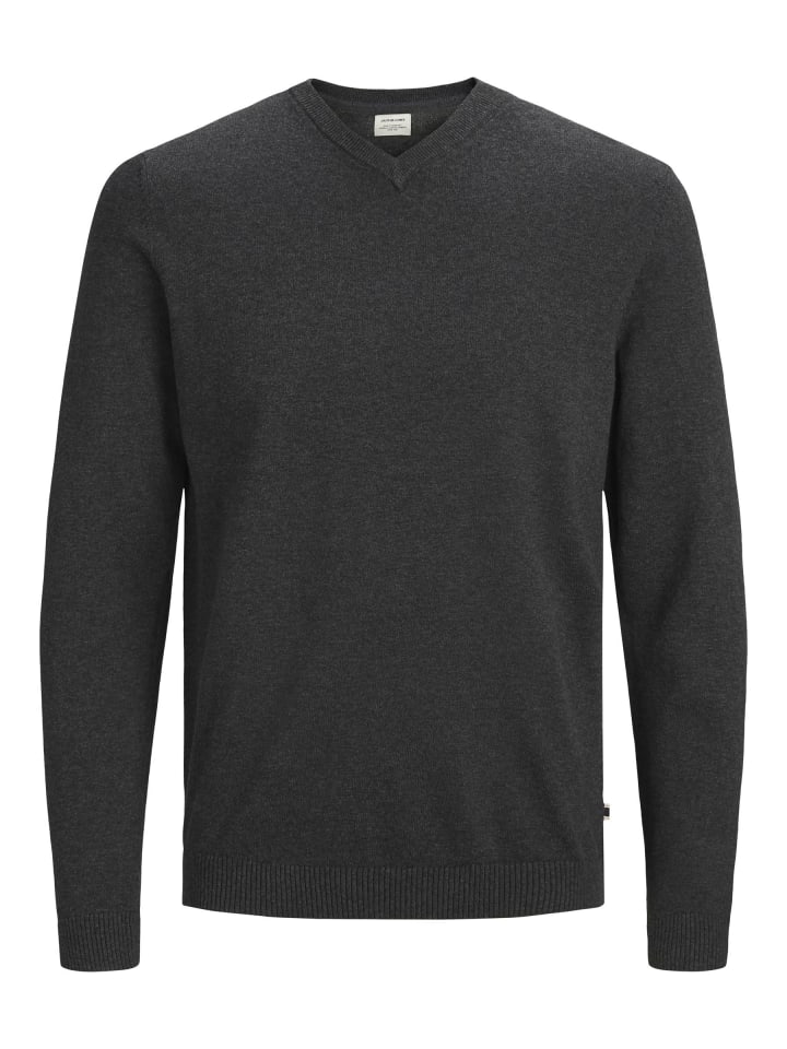 Strickpullover in Dark Grey Melange