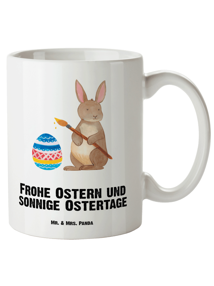 Tasse Hase Eier Malen mit Spruch in Weiß