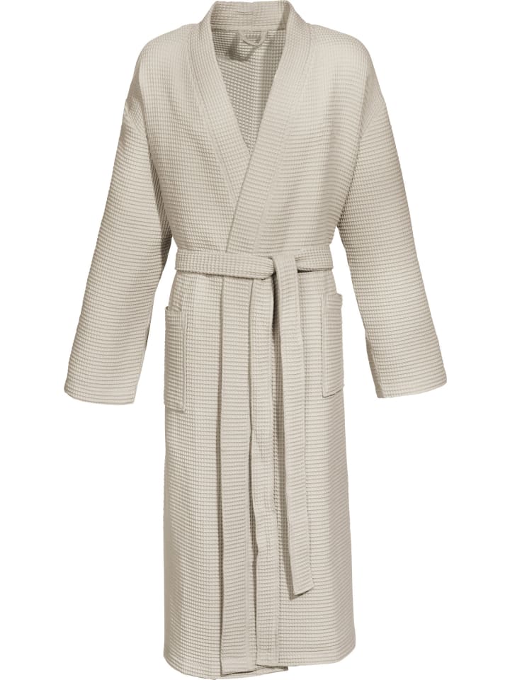 Piqué Unisex-Bademantel lang Hohenfels in cappuccino