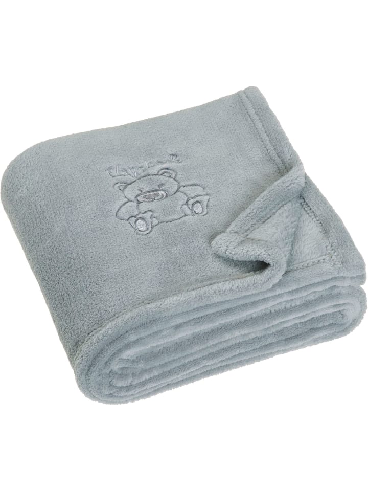 Fleece-Decke Bär in Grau