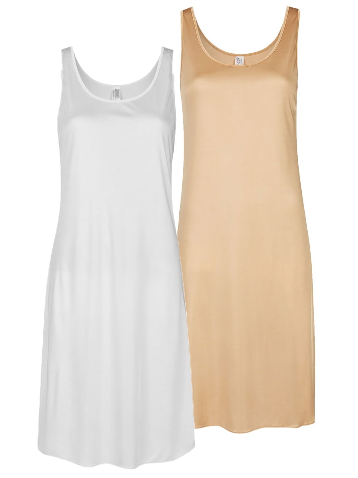 2er Pack Unterkleid Länge 90 cm in Weiss caramel