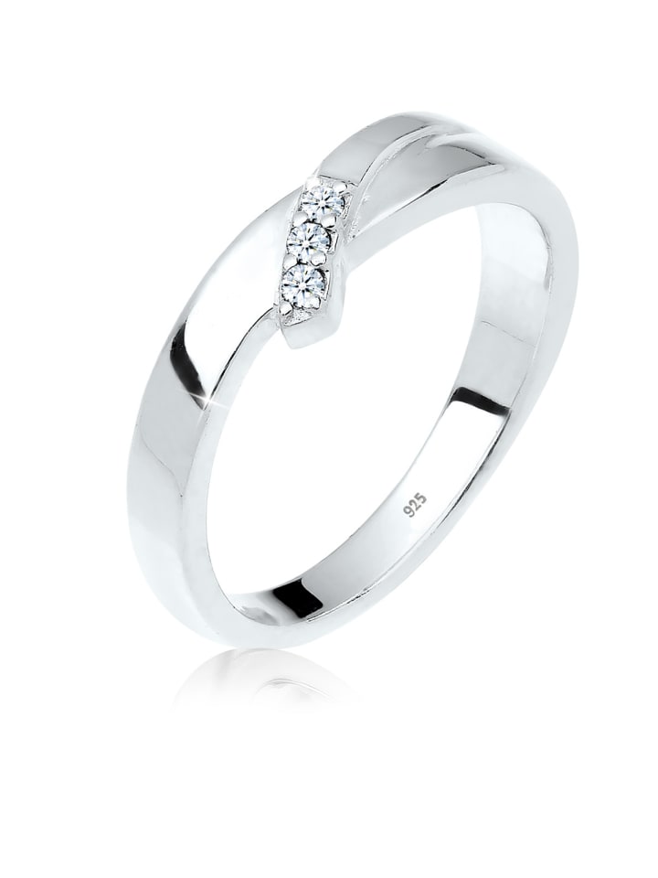 Ring 925 Sterling Silber Verlobungsring in Weiß