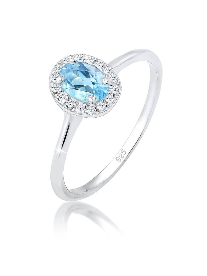 Ring 925 Sterling Silber Oval, Verlobungsring in Silber