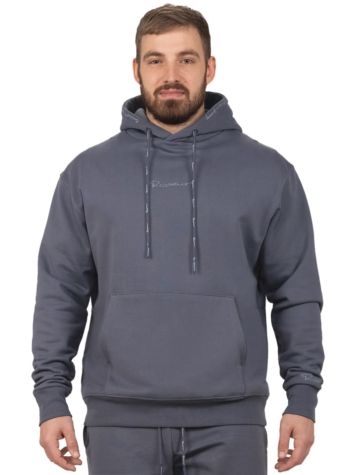 Herren Regular Fit Sport Hoodie Marken-Stick in Anthracite