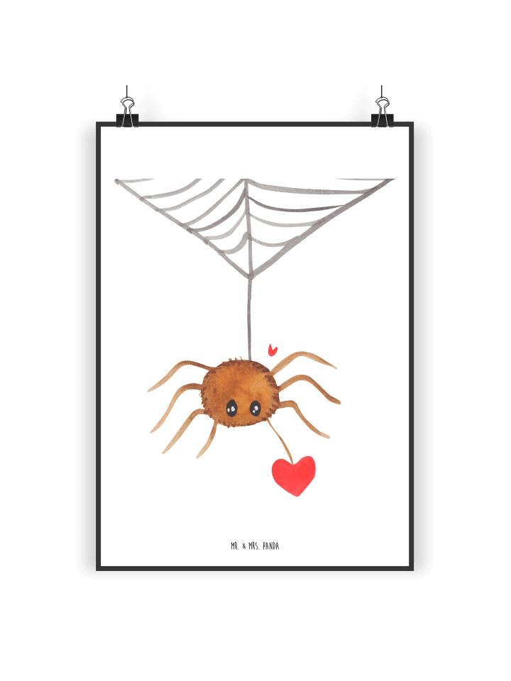 Poster Spinne Agathe Liebe ohne Spruch in Weiß