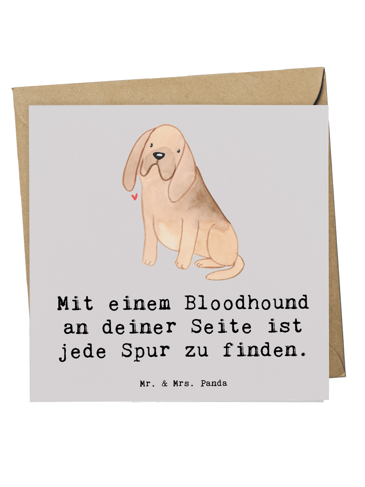 Deluxe Karte Bloodhound Spur mit Spruch in Grau Pastell
