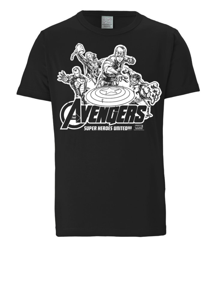 T-Shirt Avengers - Marvel - Heroes United in schwarz
