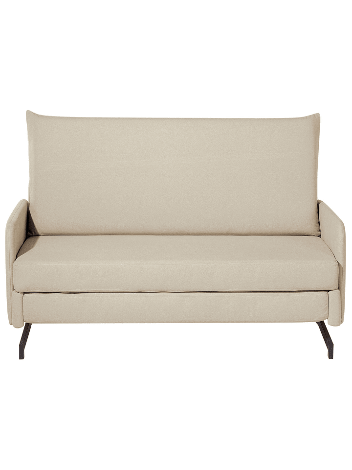 2-Sitzer Sofa BELFAST in Beige/Schwarz - (W) 147 x (H) 68 x (L) 80 cm