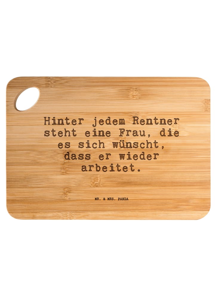 Holzbrett Hinter jedem Rentner steht... mit Spruch in Braun