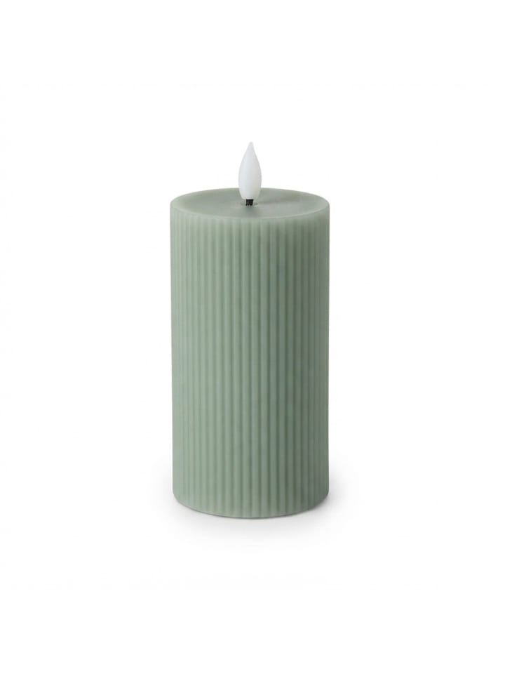 4 x LED Kerzen in Khaki - (H)18 x Ø 7,5 cm