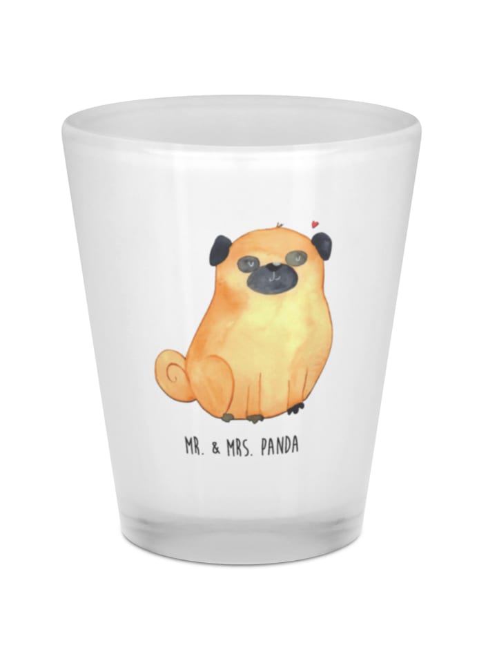 Schnapsglas Mops ohne Spruch in Transparent