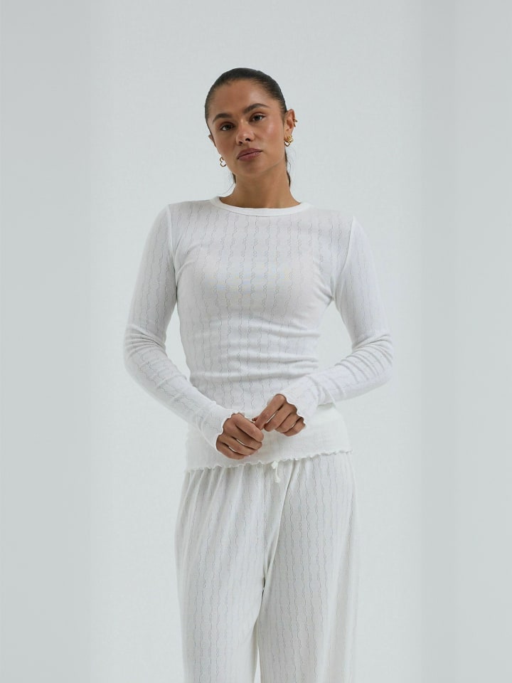 Hemd Jacquard in Off-white
