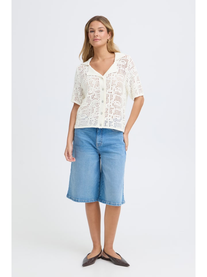 Kurzarm-Bluse FRRAVEN Regular fit in Whisper White
