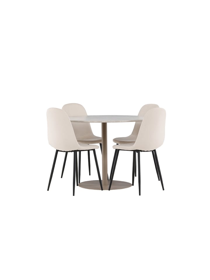 Essgruppe Lycke (5-teilig) Beige, beige 110 x 110 cm