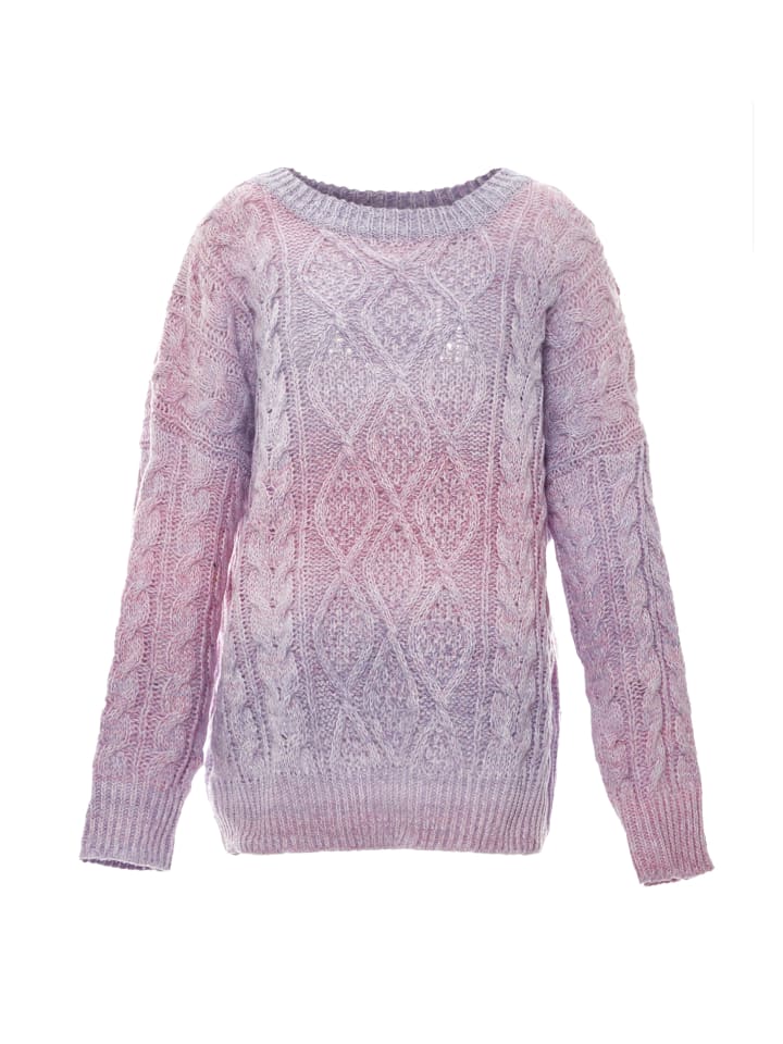Damen Pullover in LILA WOLLWEISS