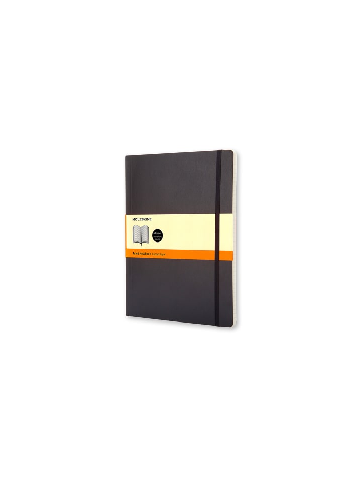 Notizbuch mit weichem Einband, Liniert "Classic" in Schwarz