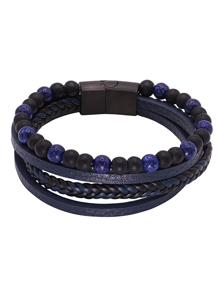 Lederarmband Herren Max schwarz farben in schwarz