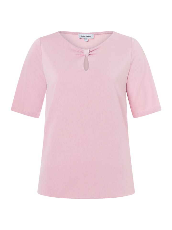 softes Halbarmshirt, Knot-Detail in milky rose