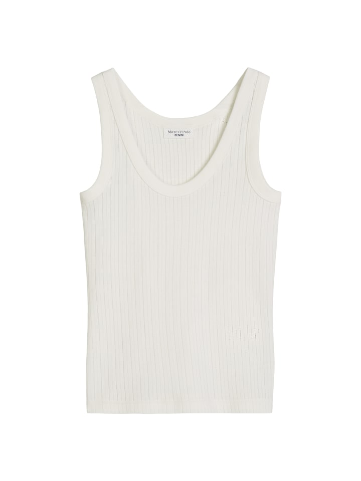 Pointelle-Top slim in Silky White