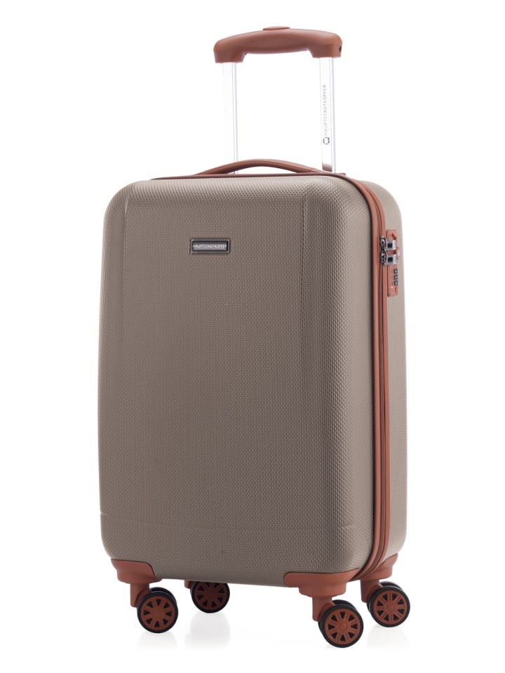 Wannsee - Handgepäck Hartschalen-Koffer Kabinenkoffer TSA, 37 L in Champagner