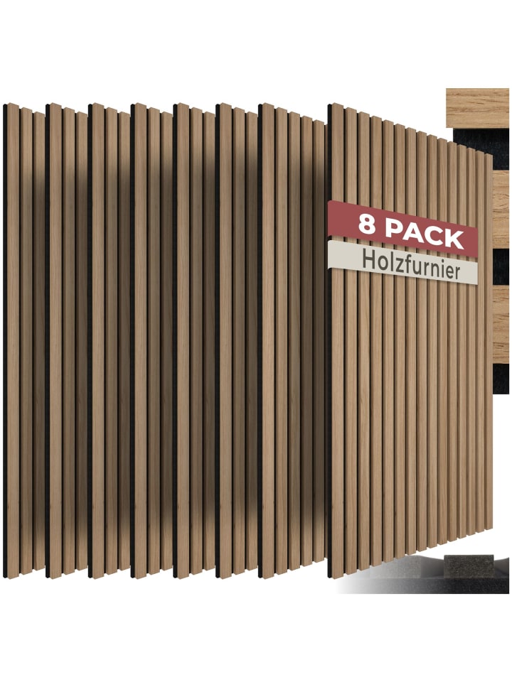 Schallabsorber 120 x 60 cm Echtholzfurnier 3D schallabsorbierend