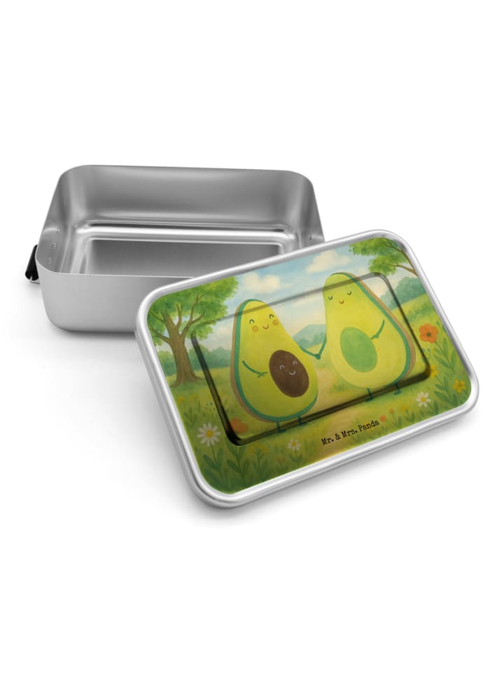 Snackbox Avocado Pärchen Design ohne Spruch in Weiß
