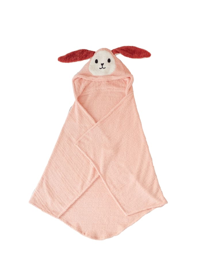 Kapuzenhandtuch Hase in Rosa – (B)128 x (H)2 x (T)110 cm