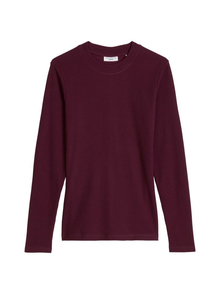 Longsleeve slim in Mahagony Jam