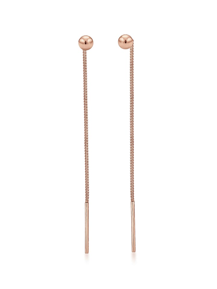 Ohrringe 925 Sterling Silber Geo, Kugel in Rosegold