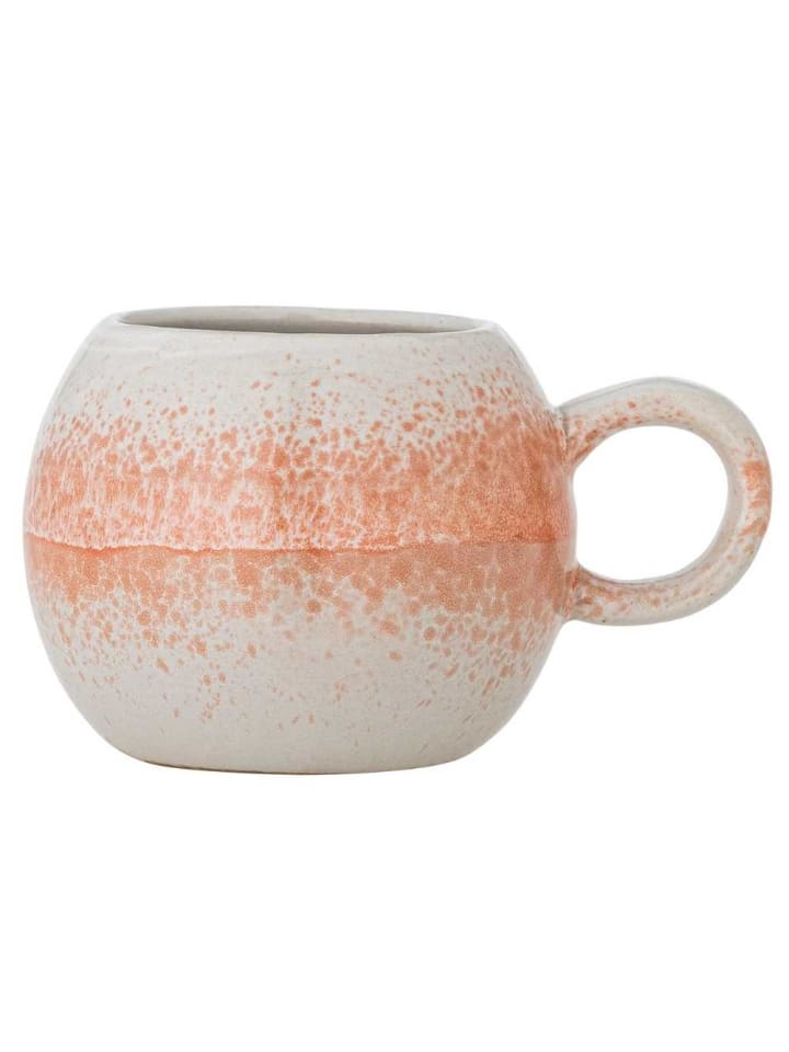 JUMBO Becher PAULA Orange Weiß mit Henkel
