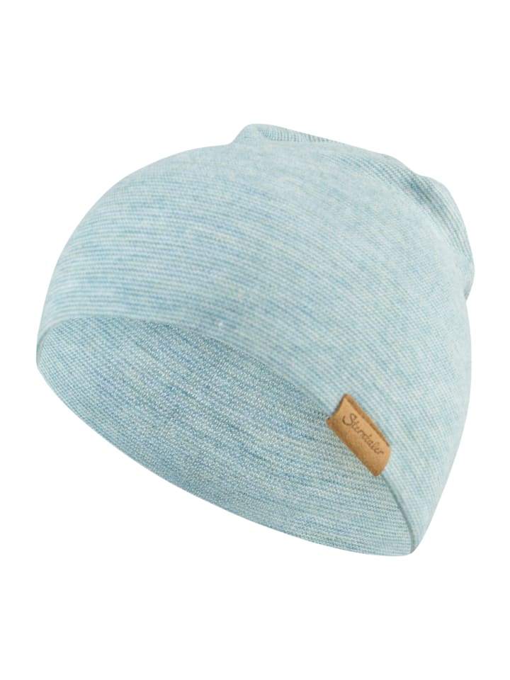 Beanie feine Streifen in blaugrau