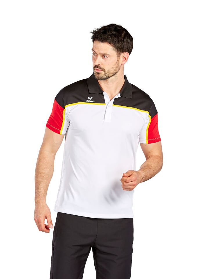 Herren Change By Erima Poloshirt in weiß/schwarz/rot