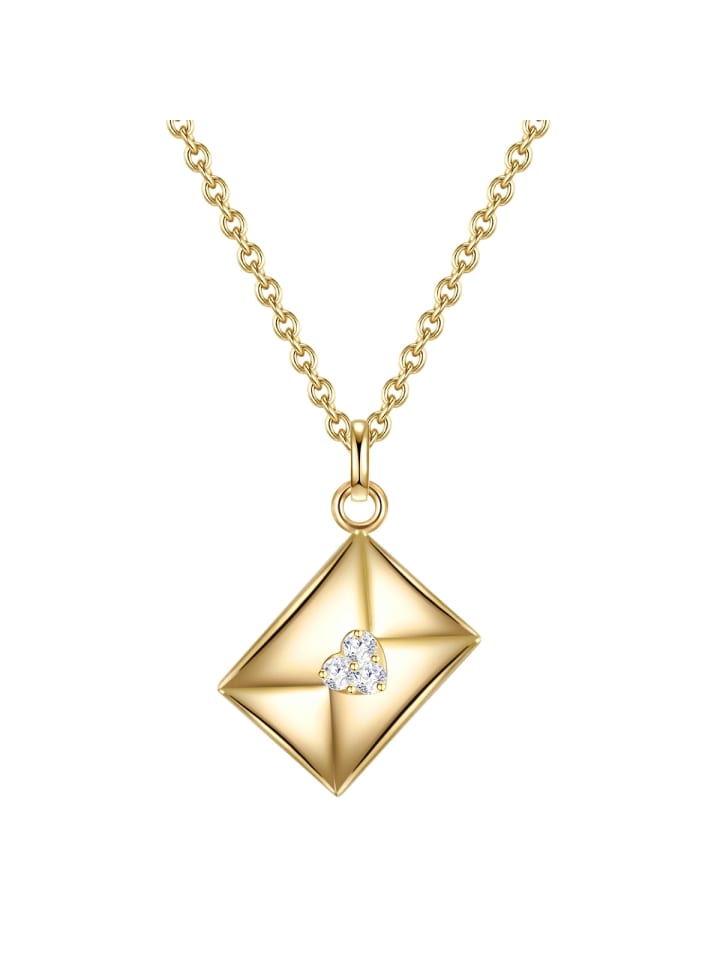 Halskette Kuvert aus Sterling Silber mit Zirkonia in gelbgold