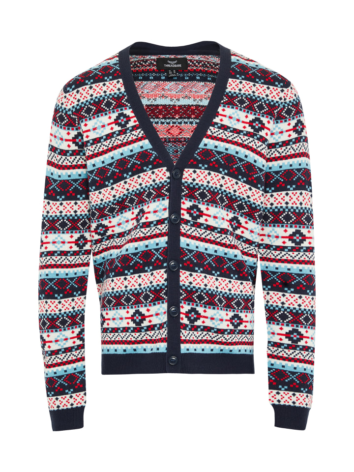 Strickjacke Mens Xmas Cardigan Iceland in Navy