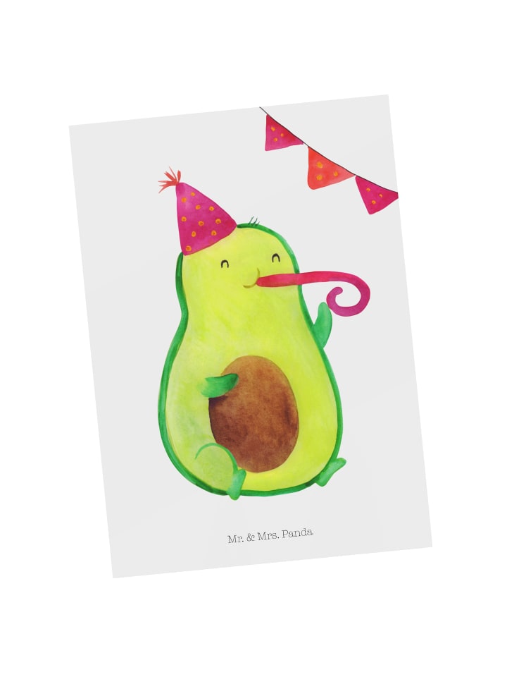 Postkarte Avocado Party Zeit ohne Spruch in Weiß