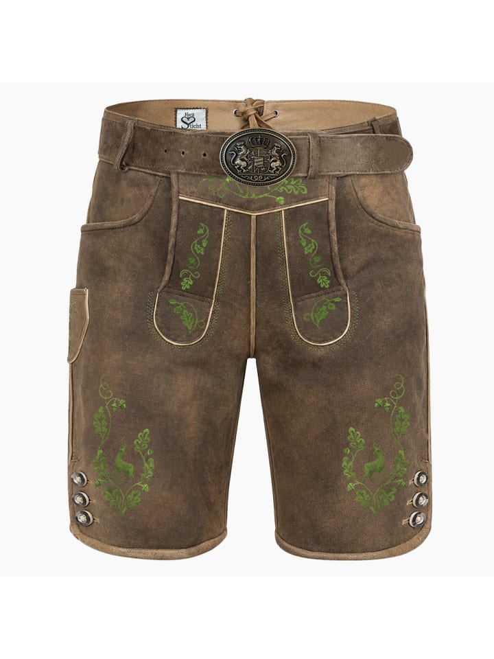 Trachten Lederhose Geissberg in Dunkelbraun