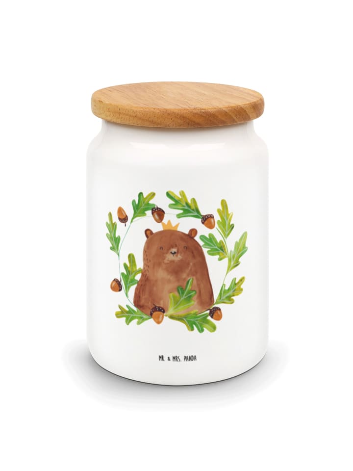 Vorratsdose Bär König ohne Spruch in Weiß