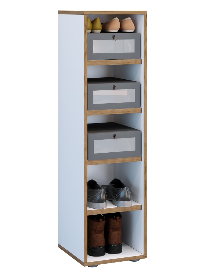 Holz Regal Schuhschrank Schuhregal Salia B30 in Weiß