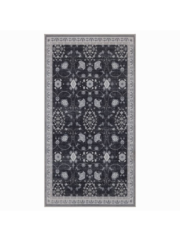 Kurzflor Teppich Inka 1146 Läufer in Schwarz
