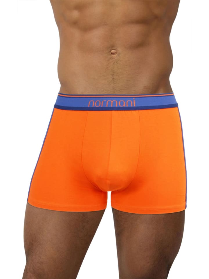 6 Stück Retro Boxershorts aus Baumwolle in Sporty Orange
