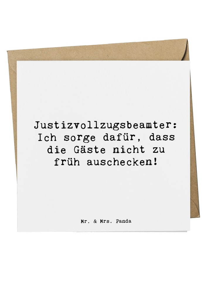 Deluxe Karte Spruch Justizvollzugsbeamter: Ich ... in Weiß