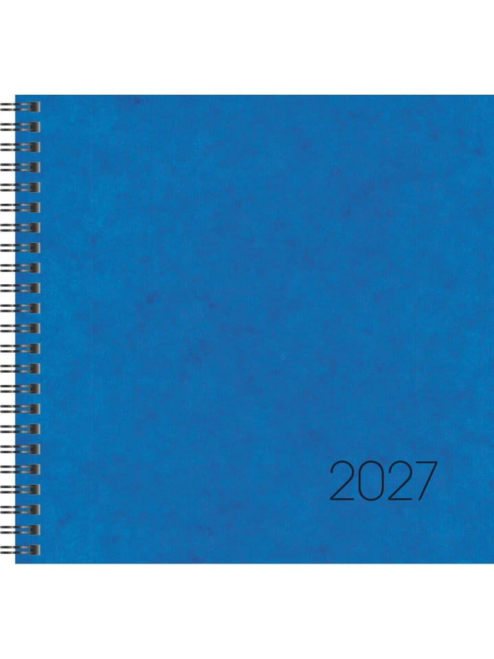Quadratkalender 766 21x20,5cm 1 Woche/2 Seiten Karton-Einband blau ...