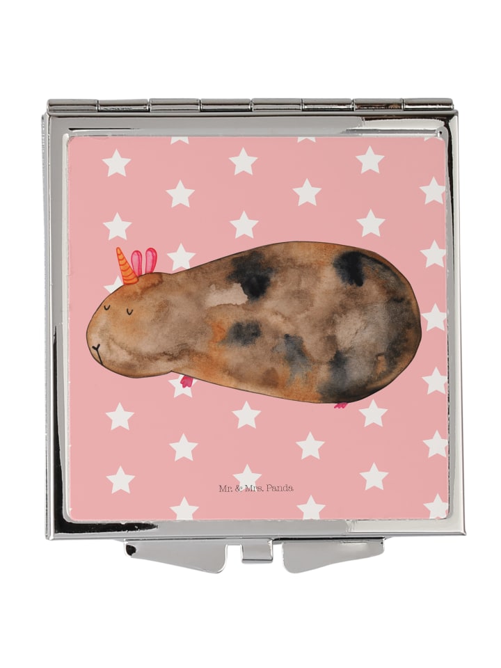 Schminkspiegel Einhorn Meerschweinchen ohne Spruch in Rot Pastell